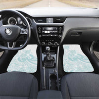 Polynesian Tribal Plumeria Lotu Tamaiti Car Mats Pastel Cyan LT9 Set 2pcs - Front Cyan - Polynesian Pride