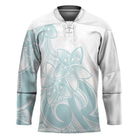 Polynesian Tribal Plumeria Lotu Tamaiti Hockey Jersey Pastel Cyan LT9 Unisex Cyan - Polynesian Pride