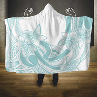 Polynesian Tribal Plumeria Lotu Tamaiti Hooded Blanket Pastel Cyan - Polynesian Pride