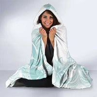 Polynesian Tribal Plumeria Lotu Tamaiti Hooded Blanket Pastel Cyan - Polynesian Pride