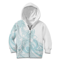 Polynesian Tribal Plumeria Lotu Tamaiti Kid Hoodie Pastel Cyan LT9 Zip Hoodie Cyan - Polynesian Pride