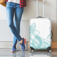 Polynesian Tribal Plumeria Lotu Tamaiti Luggage Cover Pastel Cyan - Polynesian Pride