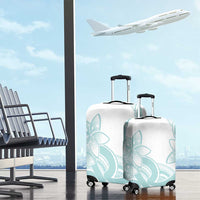 Polynesian Tribal Plumeria Lotu Tamaiti Luggage Cover Pastel Cyan - Polynesian Pride