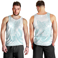 Polynesian Tribal Plumeria Lotu Tamaiti Men Tank Top Pastel Cyan LT9 - Polynesian Pride