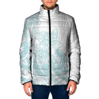 Polynesian Tribal Plumeria Lotu Tamaiti Padded Jacket Pastel Cyan LT9 Men Cyan - Polynesian Pride