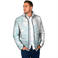 Polynesian Tribal Plumeria Lotu Tamaiti Padded Jacket Pastel Cyan LT9 - Polynesian Pride