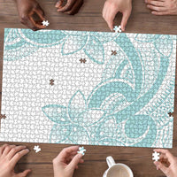 Polynesian Tribal Plumeria Lotu Tamaiti Puzzle Pastel Cyan LT9 - Polynesian Pride