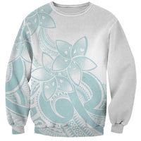 Polynesian Tribal Plumeria Lotu Tamaiti Sweatshirt Pastel Cyan LT9 Unisex Cyan - Polynesian Pride
