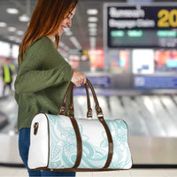 Polynesian Tribal Plumeria Lotu Tamaiti Travel Bag Pastel Cyan - Polynesian Pride