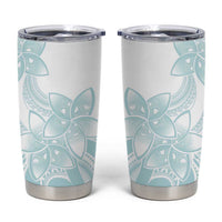 Polynesian Tribal Plumeria Lotu Tamaiti Tumbler Cup Pastel Cyan - Polynesian Pride