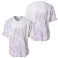 Polynesian Tribal Plumeria Lotu Tamaiti Baseball Jersey Pastel Mauve - Polynesian Pride