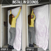 Polynesian Tribal Plumeria Lotu Tamaiti Door Cover Pastel Mauve - Polynesian Pride