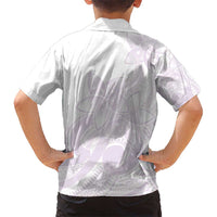 Polynesian Tribal Plumeria Lotu Tamaiti Kid Hawaiian Shirt Pastel Mauve - Polynesian Pride