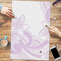 Polynesian Tribal Plumeria Lotu Tamaiti Puzzle Pastel Mauve LT9 Mauve - Polynesian Pride