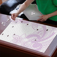 Polynesian Tribal Plumeria Lotu Tamaiti Puzzle Pastel Mauve LT9 - Polynesian Pride