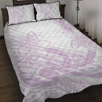 Polynesian Tribal Plumeria Lotu Tamaiti Quilt Bed Set Pastel Mauve - Polynesian Pride
