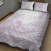 Polynesian Tribal Plumeria Lotu Tamaiti Quilt Bed Set Pastel Mauve - Polynesian Pride
