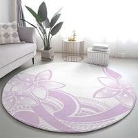 Polynesian Tribal Plumeria Lotu Tamaiti Round Carpet Pastel Mauve - Polynesian Pride