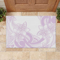 Polynesian Tribal Plumeria Lotu Tamaiti Rubber Doormat Pastel Mauve LT9 Mauve - Polynesian Pride