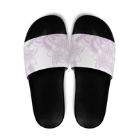 Polynesian Tribal Plumeria Lotu Tamaiti Slide Sandals Pastel Mauve - Polynesian Pride