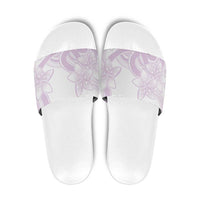 Polynesian Tribal Plumeria Lotu Tamaiti Slide Sandals Pastel Mauve - Polynesian Pride