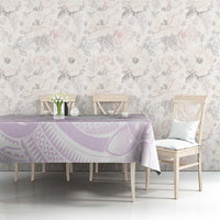 Polynesian Tribal Plumeria Lotu Tamaiti Tablecloth Pastel Mauve LT9 - Polynesian Pride
