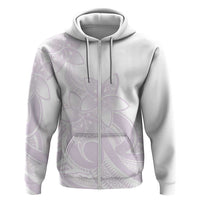 Polynesian Tribal Plumeria Lotu Tamaiti Zip Hoodie Pastel Mauve - Polynesian Pride