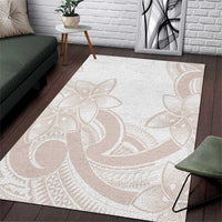 Polynesian Tribal Plumeria Lotu Tamaiti Area Rug Pastel Nude LT9 Nude - Polynesian Pride