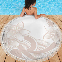 Polynesian Tribal Plumeria Lotu Tamaiti Beach Blanket Pastel Nude LT9 - Polynesian Pride