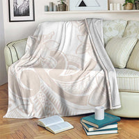 Polynesian Tribal Plumeria Lotu Tamaiti Blanket Pastel Nude - Polynesian Pride
