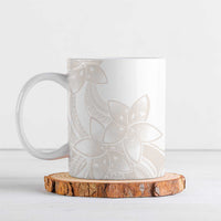 Polynesian Tribal Plumeria Lotu Tamaiti Ceramic Mug Pastel Nude - Polynesian Pride