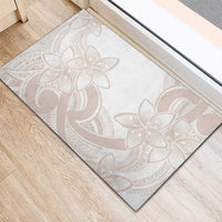 Polynesian Tribal Plumeria Lotu Tamaiti Rubber Doormat Pastel Nude LT9 - Polynesian Pride