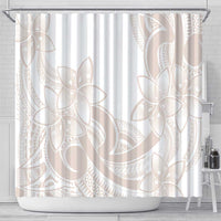 Polynesian Tribal Plumeria Lotu Tamaiti Shower Curtain Pastel Nude - Polynesian Pride