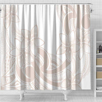 Polynesian Tribal Plumeria Lotu Tamaiti Shower Curtain Pastel Nude - Polynesian Pride