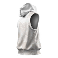 Polynesian Tribal Plumeria Lotu Tamaiti Sleeveless Hoodie Pastel Nude - Polynesian Pride
