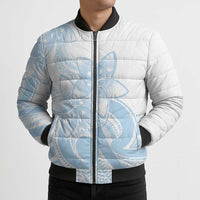 Polynesian Tribal Plumeria Lotu Tamaiti Bomber Puffer Jacket Pastel Sky Blue LT9 - Polynesian Pride
