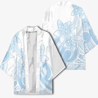 Polynesian Tribal Plumeria Lotu Tamaiti Kimono Pastel Sky Blue - Polynesian Pride