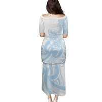 Polynesian Tribal Plumeria Lotu Tamaiti Puletasi Pastel Sky Blue - Polynesian Pride