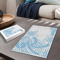 Polynesian Tribal Plumeria Lotu Tamaiti Puzzle Pastel Sky Blue LT9 - Polynesian Pride