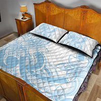 Polynesian Tribal Plumeria Lotu Tamaiti Quilt Bed Set Pastel Sky Blue - Polynesian Pride