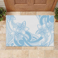 Polynesian Tribal Plumeria Lotu Tamaiti Rubber Doormat Pastel Sky Blue LT9 Blue - Polynesian Pride