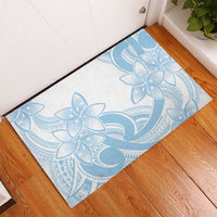 Polynesian Tribal Plumeria Lotu Tamaiti Rubber Doormat Pastel Sky Blue LT9 - Polynesian Pride