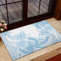 Polynesian Tribal Plumeria Lotu Tamaiti Rubber Doormat Pastel Sky Blue LT9 - Polynesian Pride