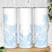 Polynesian Tribal Plumeria Lotu Tamaiti Skinny Tumbler Pastel Sky Blue - Polynesian Pride