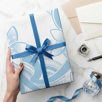 Polynesian Tribal Plumeria Lotu Tamaiti Wrapping Paper Pastel Sky Blue LT9 - Polynesian Pride