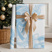 Polynesian Tribal Plumeria Lotu Tamaiti Wrapping Paper Pastel Sky Blue LT9 - Polynesian Pride