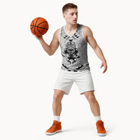 2026 Autumn Rugby Nations New Zealand Custom Basketball Jersey White Kowhaiwhai Maori Tribal Taniko Motif LT9 - Polynesian Pride