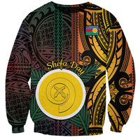 Personalised Shefa Day Sweatshirt Happy June 18 Vanuatu Province LT14 Unisex Black - Polynesian Pride