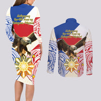 Philippines Independence Day Couples Matching Long Sleeve Bodycon Dress and Long Sleeve Button Shirt Pilipinas Eagle 126th Anniversary