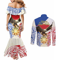 Philippines Independence Day Couples Matching Mermaid Dress and Long Sleeve Button Shirt Pilipinas Eagle 126th Anniversary LT14 - Polynesian Pride